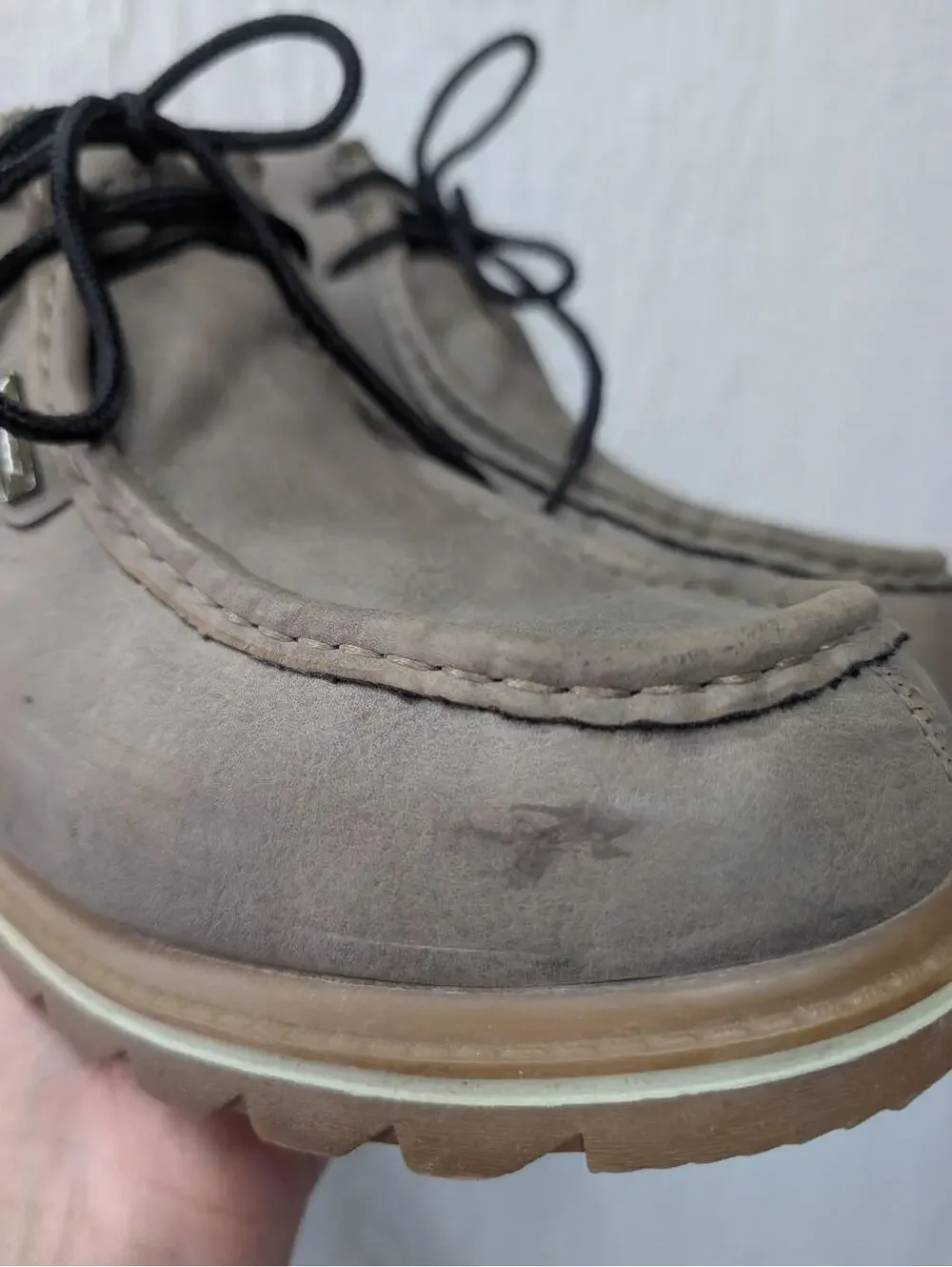 Lugz Fringe Moc Toe Chukka Boots Gray Leather Men's Size US 9.5 EU 43